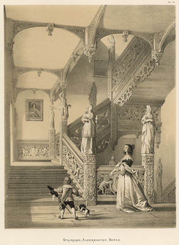 Schodiště, Aldermaston, Berks od Joseph Nash