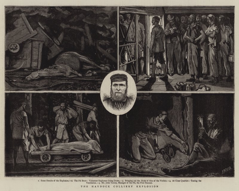 Výbuch haydockského dolu od Joseph Nash