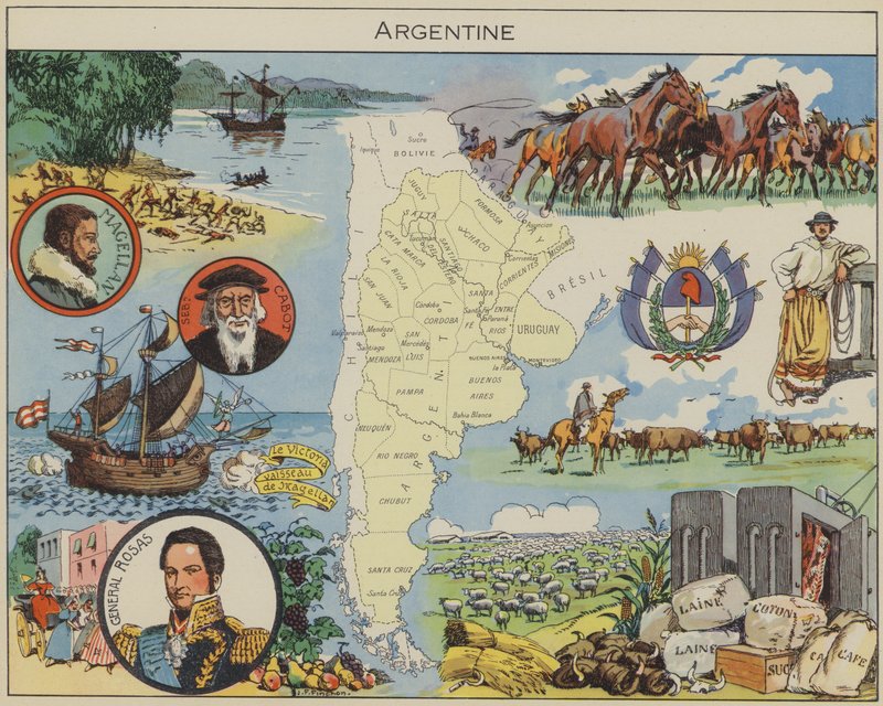 Argentina (barevná litografie) od Joseph Porphyre Pinchon