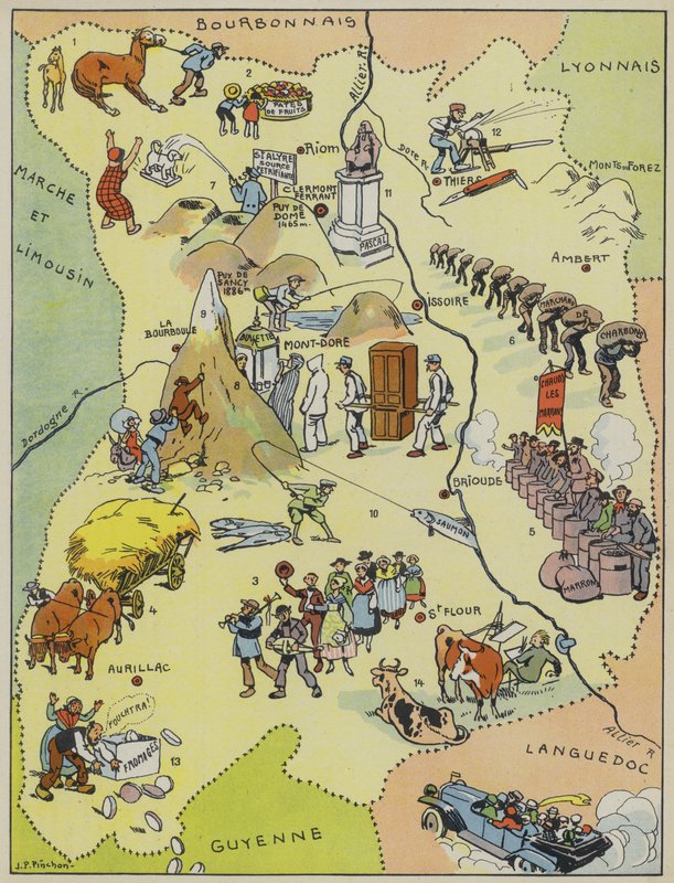 Auvergne (barevná litografie) od Joseph Porphyre Pinchon