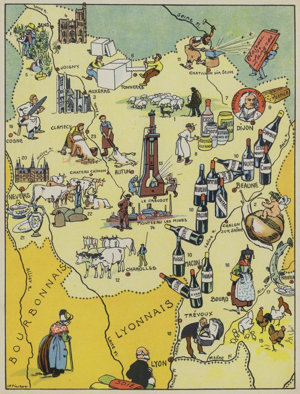 Burgundy-Nivernais (barevná litografie) od Joseph Porphyre Pinchon