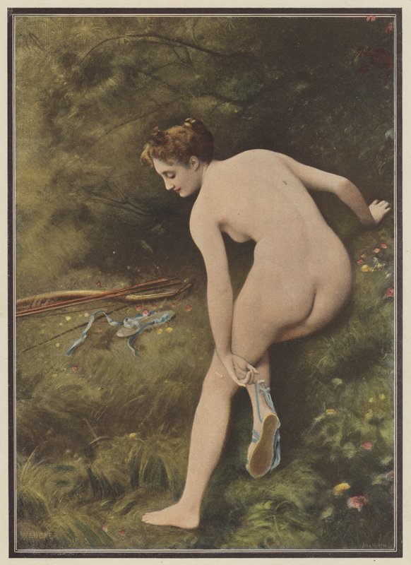 Artemis, bohyně lovu (barva litho) od Joseph Wencker