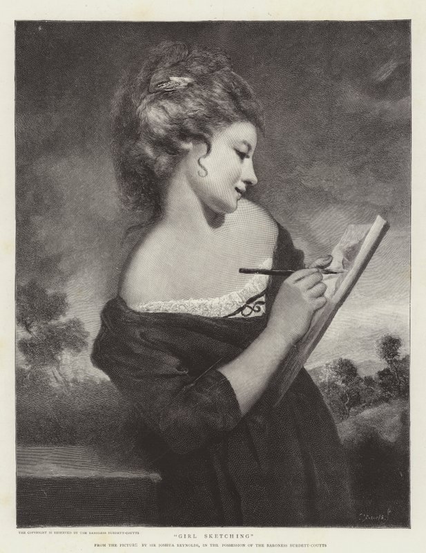 Dívka skicování od Joshua Reynolds