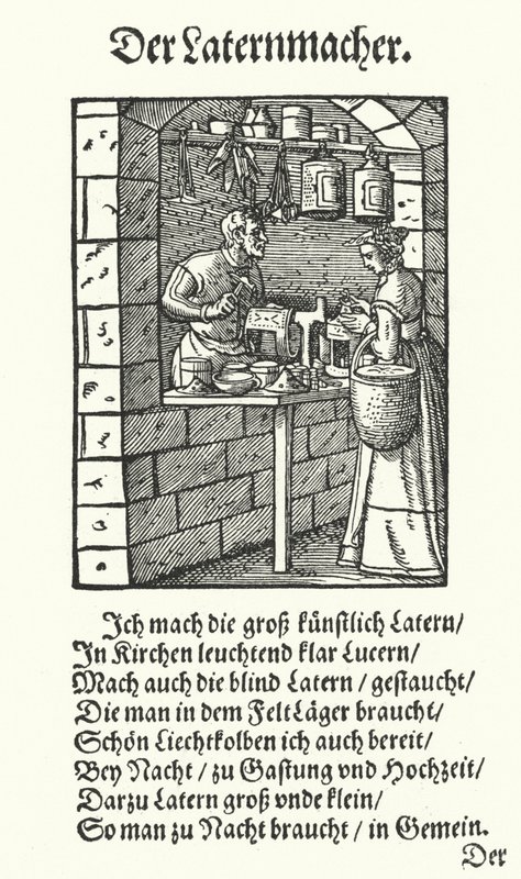 The Lantern Maker (rytina) od Jost (after) Amman
