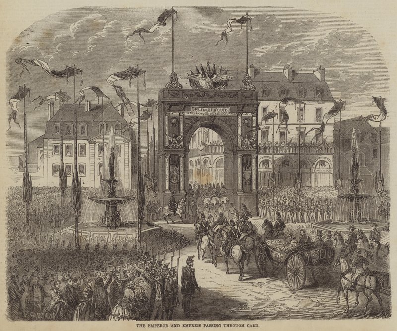 Císař a císařovna projíždějící Caen od Jules Gaildrau