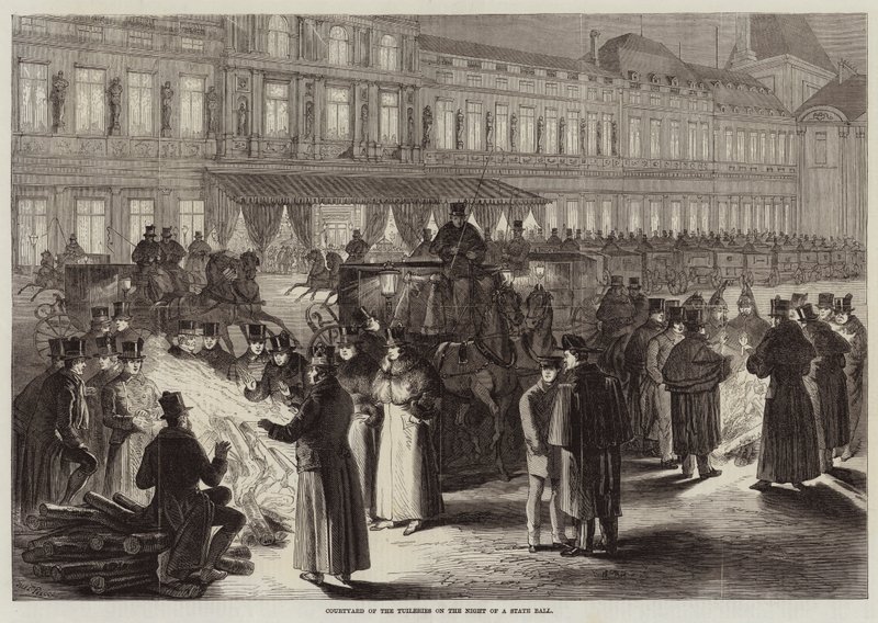 Nádvoří Tuileries v noci státního plesu od Jules Pelcoq