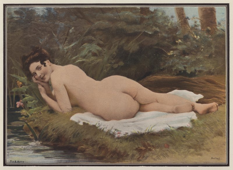 Žena po koupeli (barva litho) od Jules (after) Scalbert