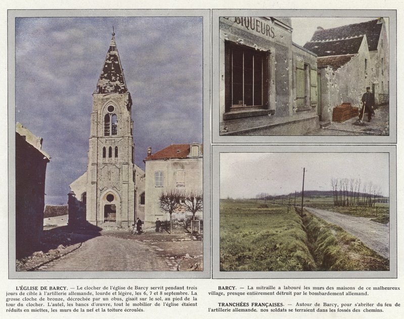Kostel Barcy, Barcy, Tranchees Francaises od Jules Gervais Courtellemont