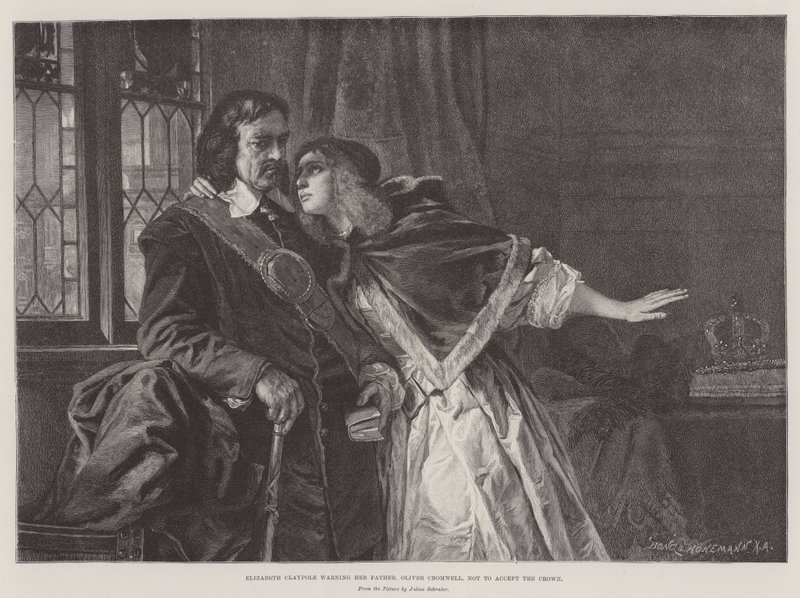 Elizabeth Claypole varovala svého otce Olivera Cromwella, aby nepřijal korunu od Julius Friedrich Anton Schrader