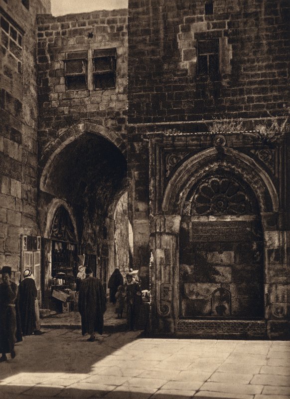 Jeruzalém, fontána (č/b foto) od Karl Grober