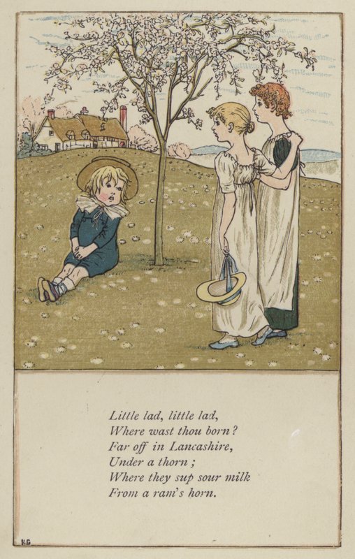 Malý chlapec, malý chlapec (barva litho) od Kate (after) Greenaway