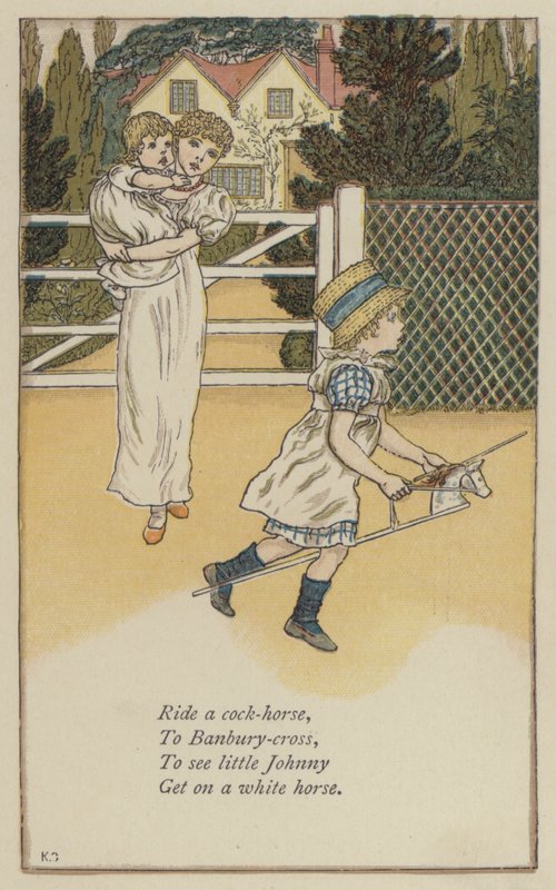 Jezdit na kohoutím koni (barva litho) od Kate (after) Greenaway