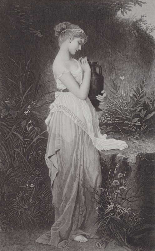 Psyché a váza (rytina) od Kate Gray