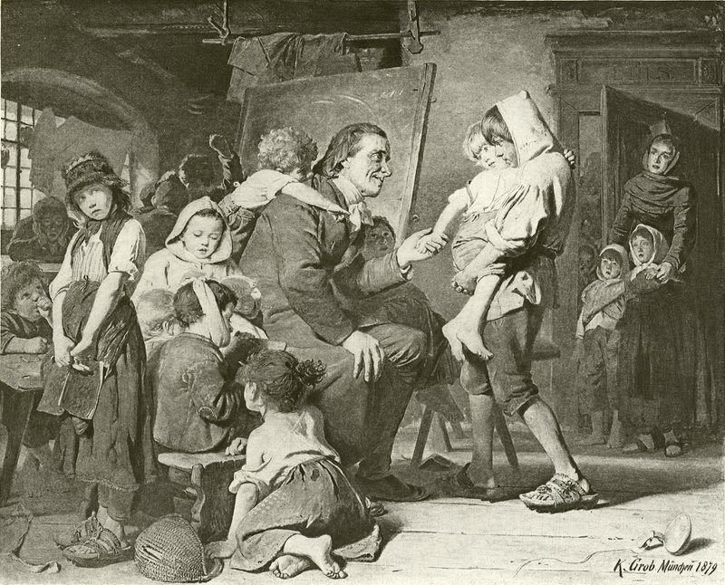 Pestalozzi, přítel dětí (hlubotisk) od Konrad Grob