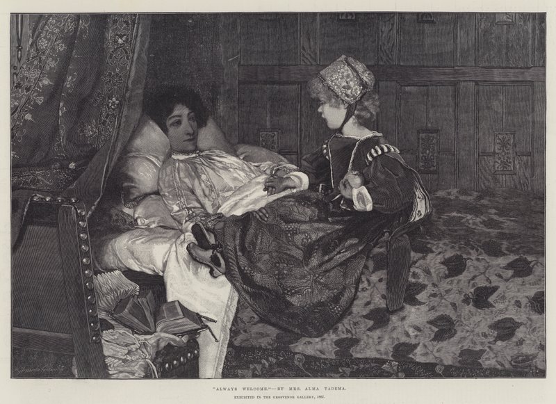 Always Welcome, vystavený v Grosvenor Gallery, 1887 od Lawrence Alma Tadema