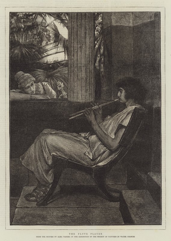 Hráč na flétnu od Lawrence Alma Tadema