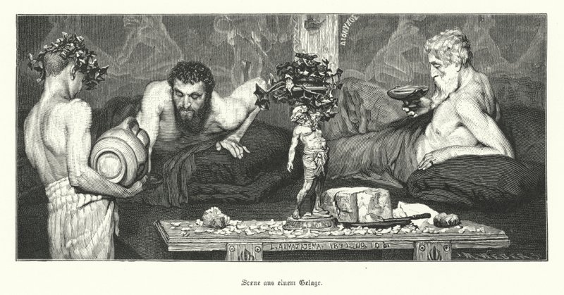 Řecké víno (rytina) od Lawrence (after) Alma Tadema