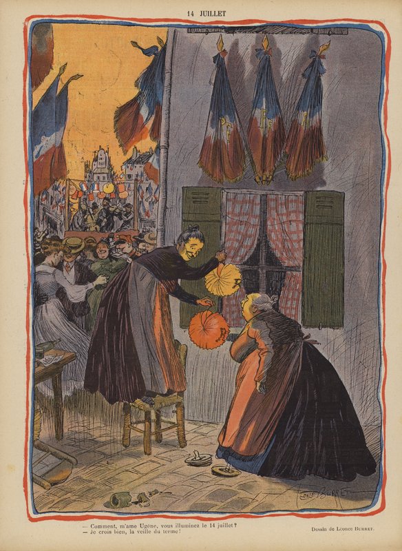 14. července. Ilustrace pro Le Rire od Leonce Burret