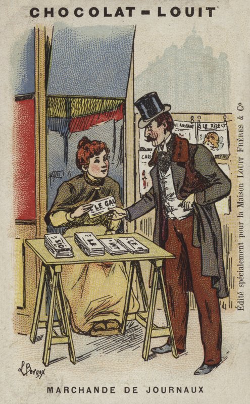 Prodejce novin (chromolitho) od Louis Borgex