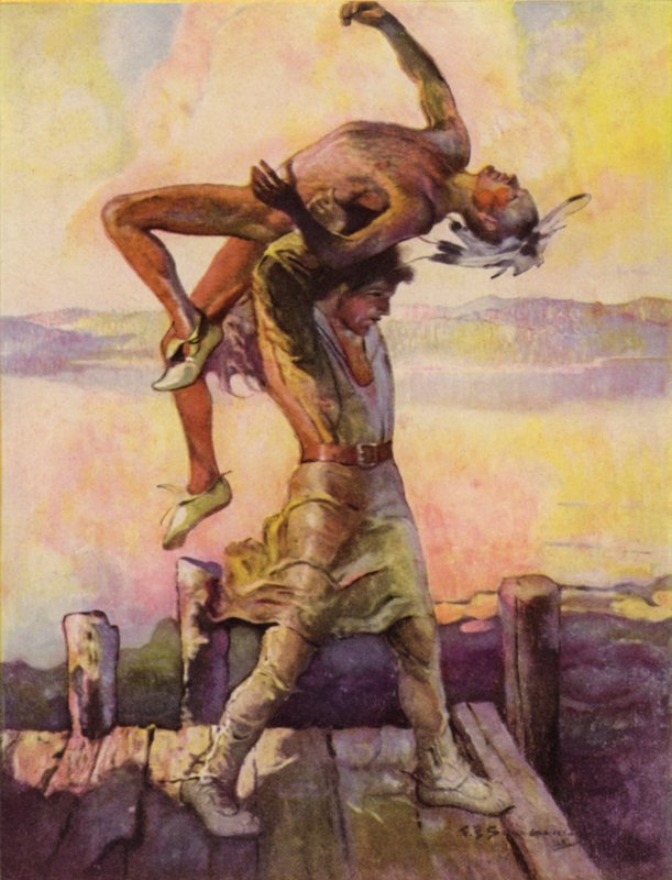 Ilustrace z The Deerslayer, James Fenimore Cooper od Louis John Rhead