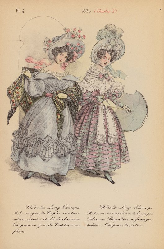 Francouzská móda: 1830, Karel X. (barevná litografie) od Louis Colas