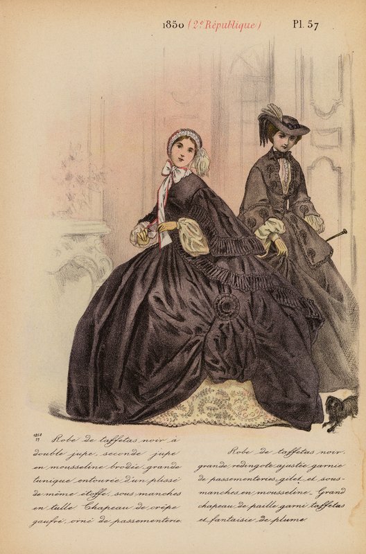 Francouzská móda: 1850, 2e Republique (barevná litografie) od Louis Colas