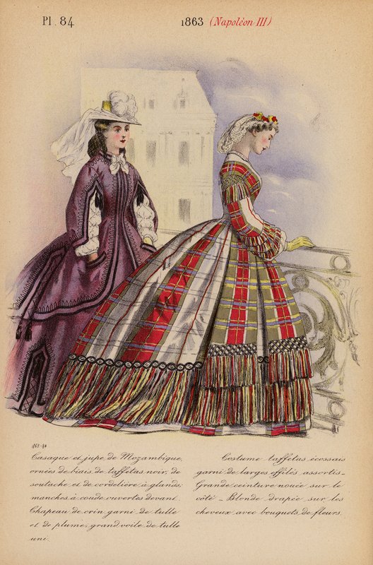 Francouzská móda: 1863, Napoleon III (barevná litografie) od Louis Colas