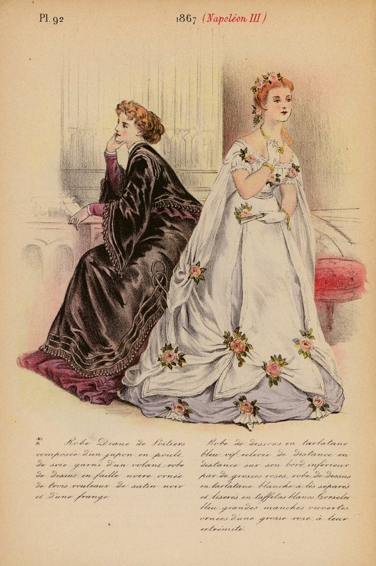 Francouzská móda: 1867, Napoleon III (barevná litografie) od Louis Colas