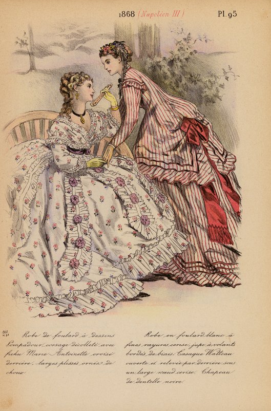 Francouzská móda: 1868, Napoleon III (barevná litografie) od Louis Colas
