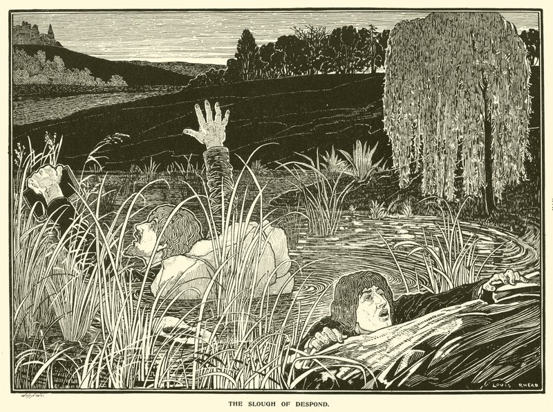 The Slough of Despond (rytina) od Louis John Rhead