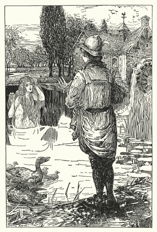 Vodní víla (litho) od Louis John Rhead