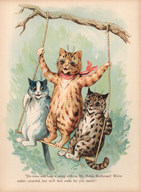 Louis Wain Cats (chromolitho) od Louis Wain