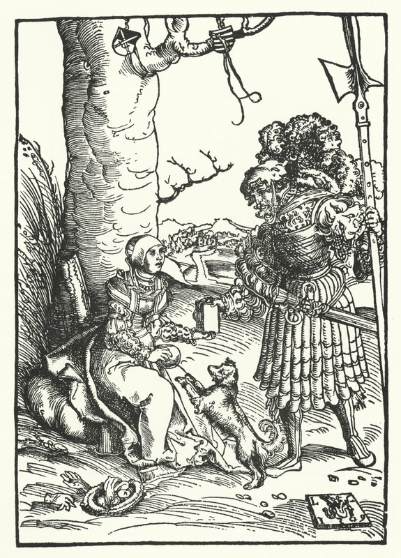 David a Abigail (rytina) od Lucas the Elder (after) Cranach