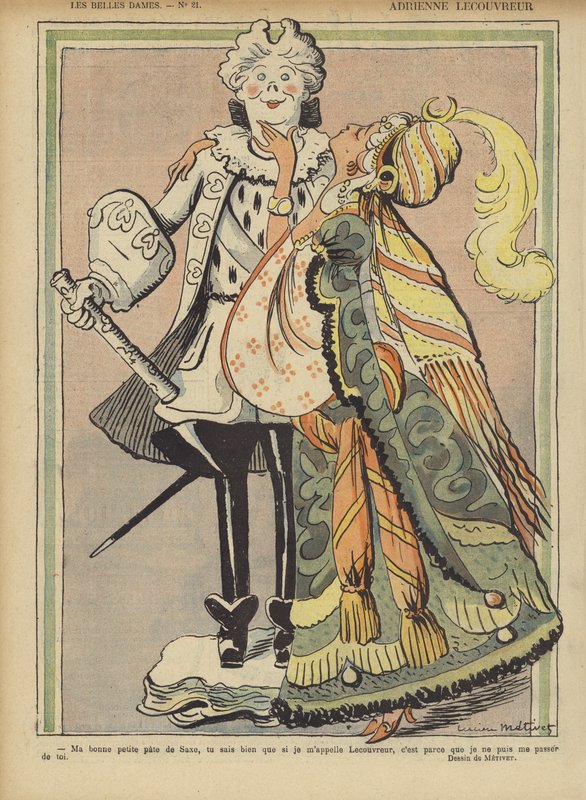 Adrienne Lecouvreur, ilustrace pro Le Rire od Lucien Metivet