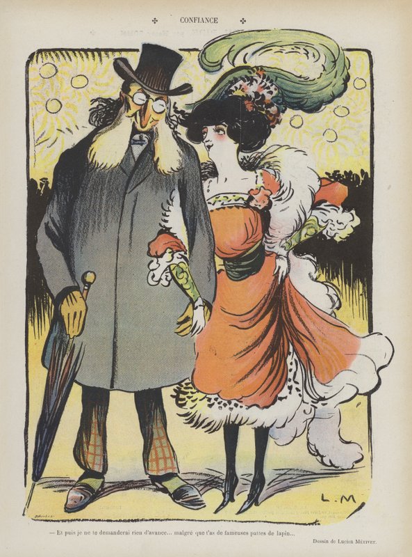 Důvěra. Ilustrace pro Le Rire od Lucien Metivet