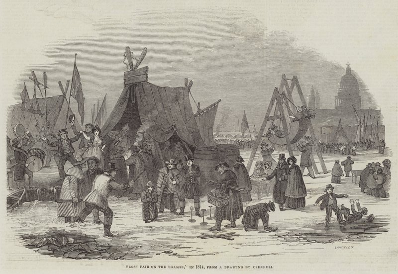 Frost Fair na Temži v roce 1814 od Luke Clennell