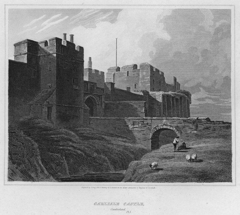 Carlisle Castle, Cumberland (rytina) od Luke (after) Clennell