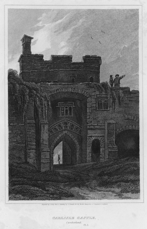 Carlisle Castle, Cumberland (rytina) od Luke (after) Clennell