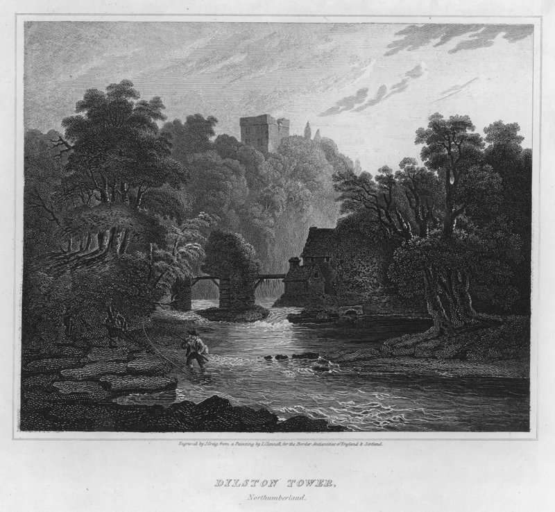 Dilston Tower, Northumberland (rytina) od Luke (after) Clennell