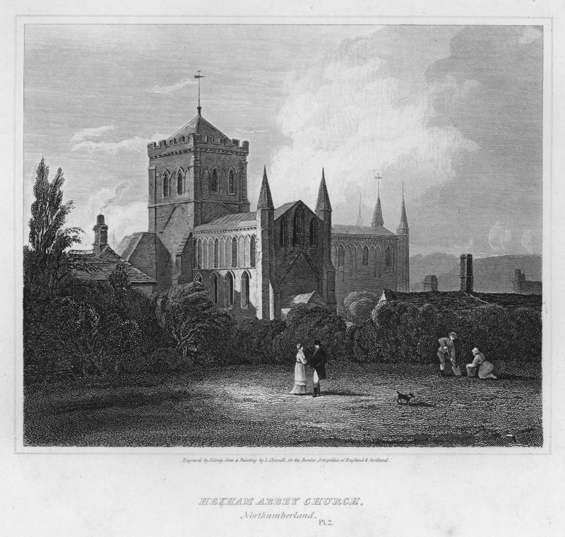 Hexham Abbey Church, Northumberland (rytina) od Luke (after) Clennell