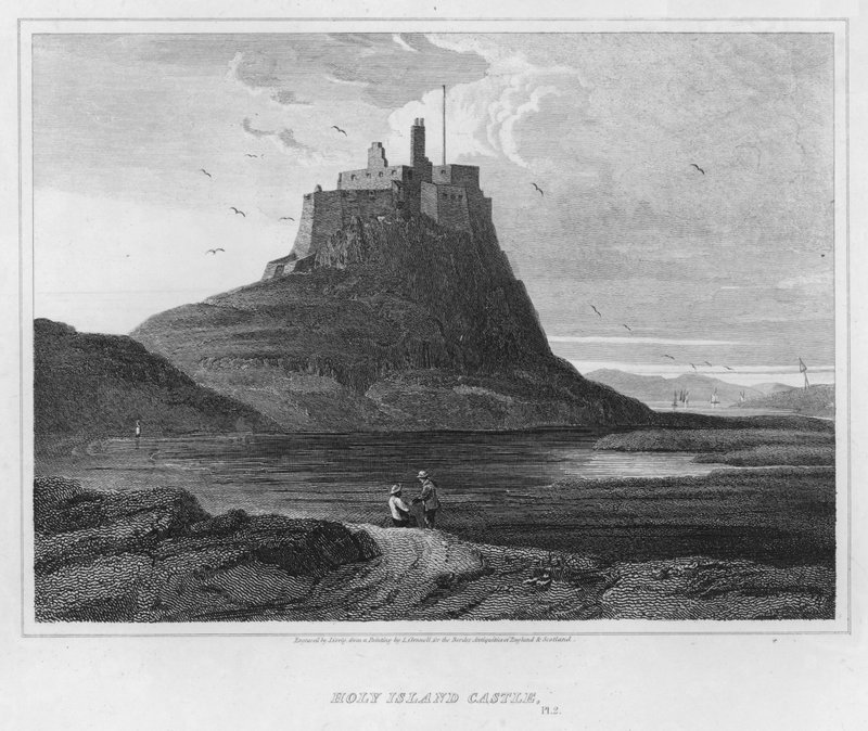 Hrad Holy Island (rytina) od Luke (after) Clennell