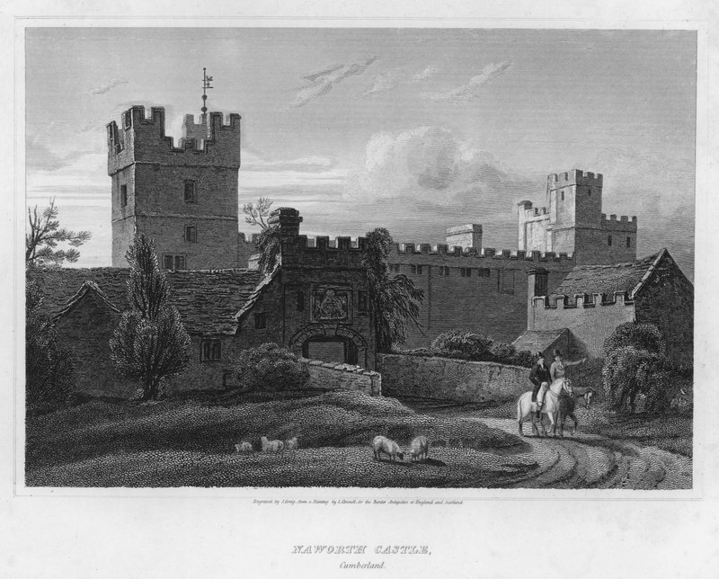 Naworth Castle, Cumberland (rytina) od Luke (after) Clennell
