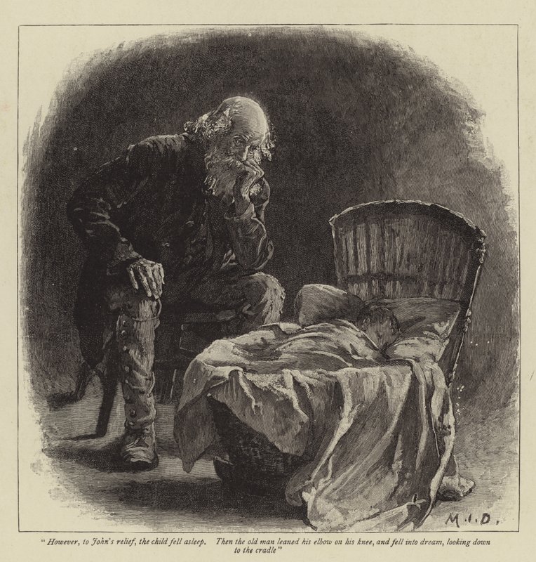 Ilustrace k knize John and Joan, A Coorious Story, autor: S Baring-Gould od Margaret Isabel Dicksee