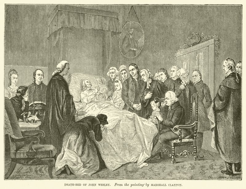 Smrtelná postel Johna Wesleyho (rytina) od Marshall (after) Claxton