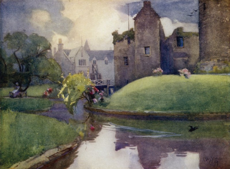 Hrad Rothesay (barevné lito) od Mary Young Hunter