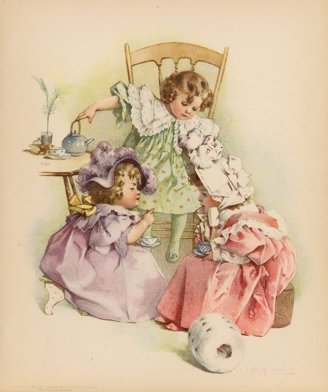 Čaj a drby (barevné lito) od Maud Humphrey