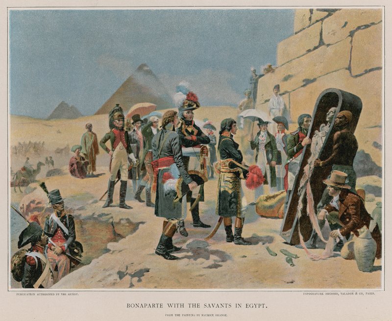 Bonaparte s učenci v Egyptě od Maurice Henri Orange
