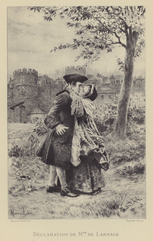 Prohlášení Madame de Larnage (rytina) od Maurice Leloir