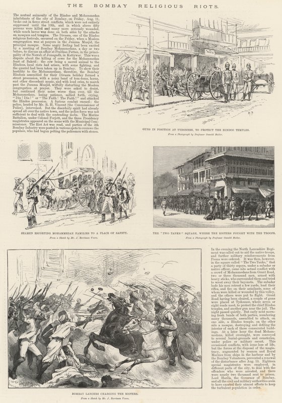 Náboženské nepokoje v Bombaji od Melton Prior