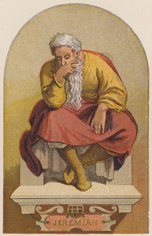 Jeremiáš (barevná litografie) od Michelangelo (after) Buonarroti